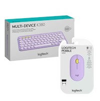 Teclado Logitech K380 Lavender + Mouse Pebble M350 Lavender